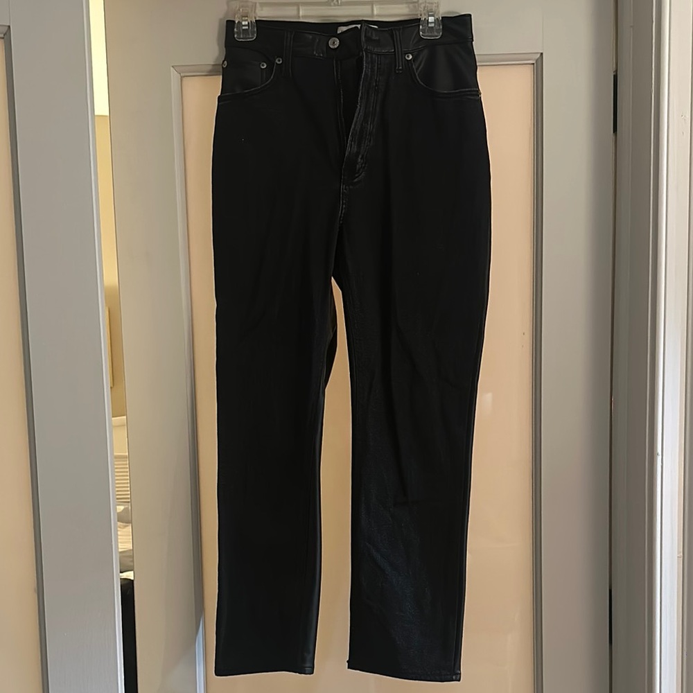 Womens Black Jeans with leather back